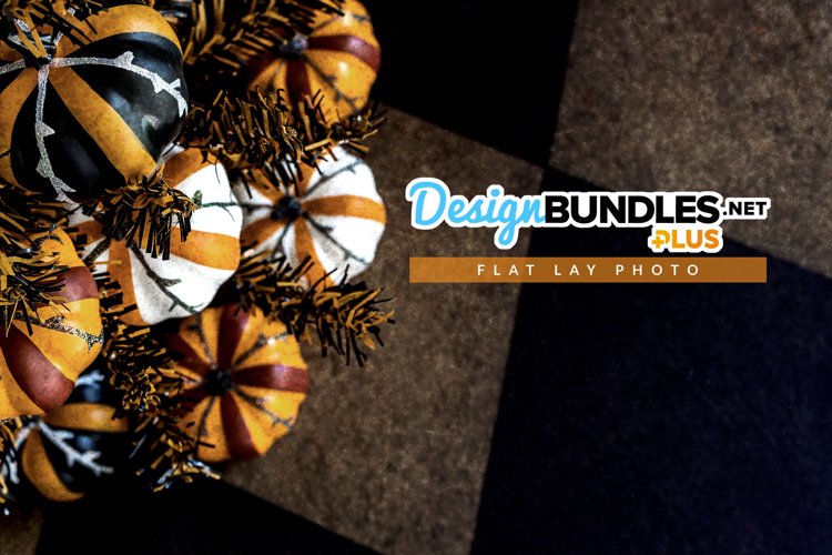 Stacked Halloween Pumpkins on Tree | Flat Lay Photo