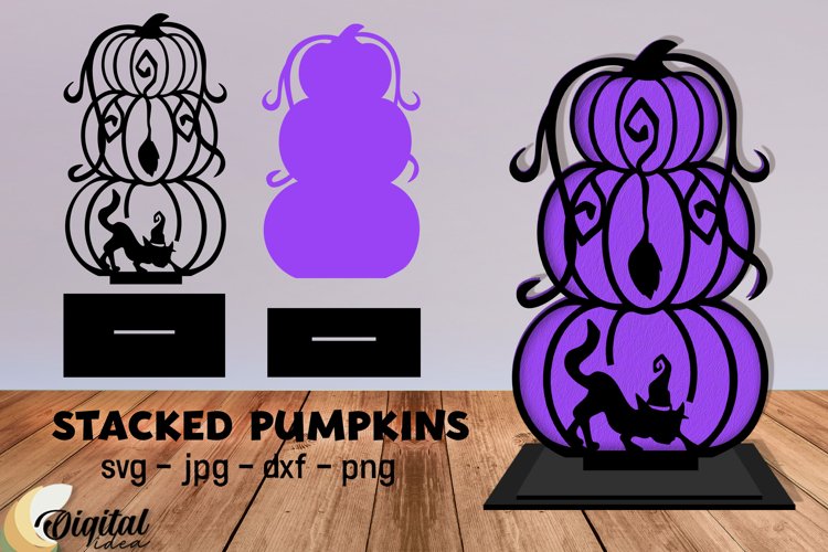 Pumpkin Halloween Laser Cut Stacked. Halloween set SVG.