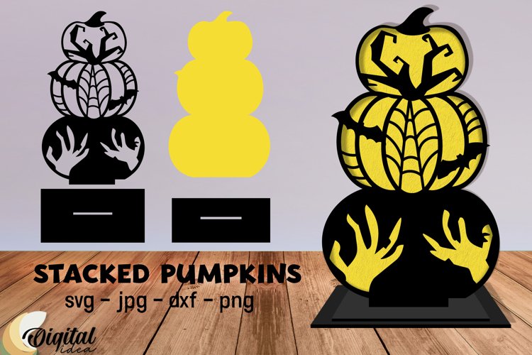 Halloween Pumpkin Stacked Laser Cut . Halloween set SVG.