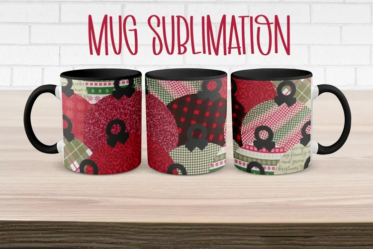 Mug Sublimation Wrap - Stacked Ornaments