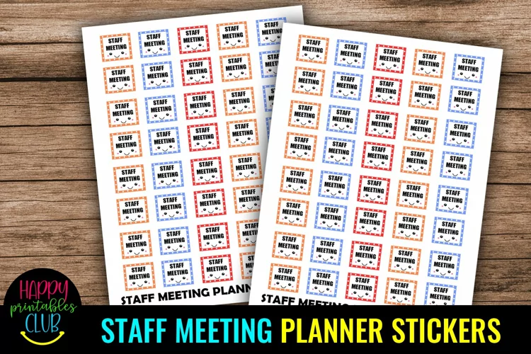 Staff Meeting Planner Stickers I Teacher Planner Stickers