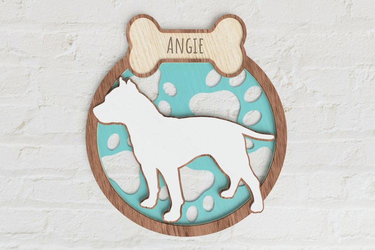 Layered Staffordshire Terrier Laser Cut File| Dog SVG example image 1