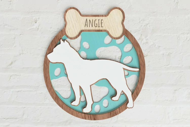 Layered Staffordshire Terrier Laser Cut File| Dog SVG