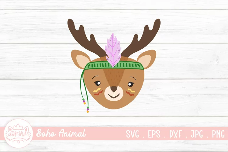Boho Animal Face Illustration | Animal Head Clipart