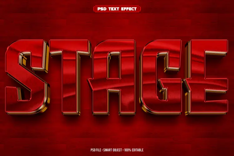 Stage 3D editable text effect