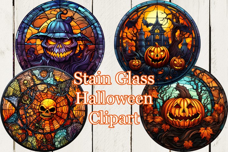 Stain Glass Halloween Sublimation example image 1