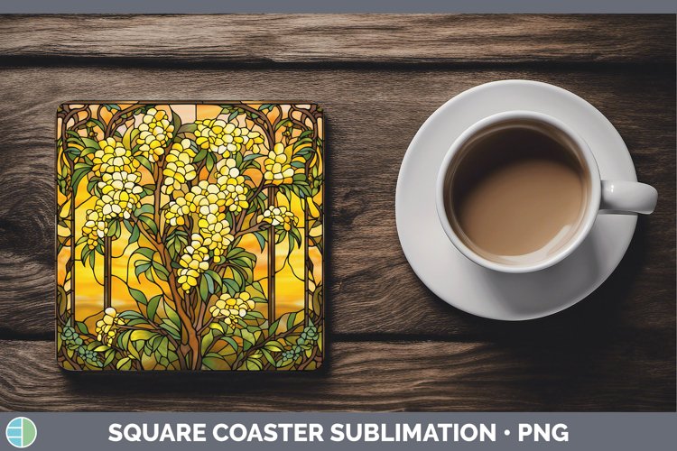 GorgeousStained Glass Square Coaster design.