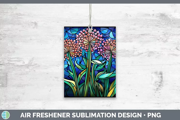 Stained Glass Allium Air Freshener Sublimation Car Freshener