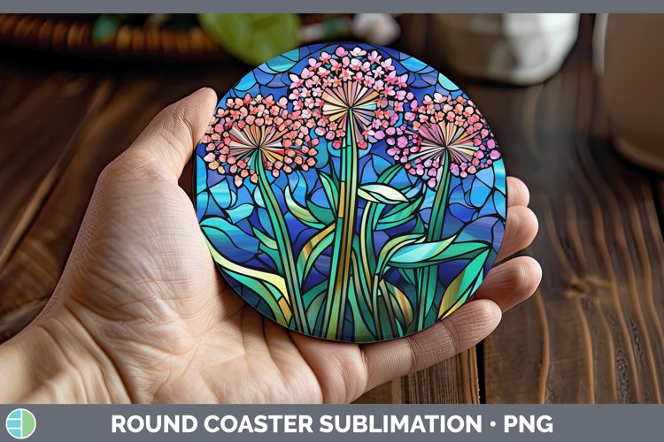 GorgeousStained Glass Round Coaster design.