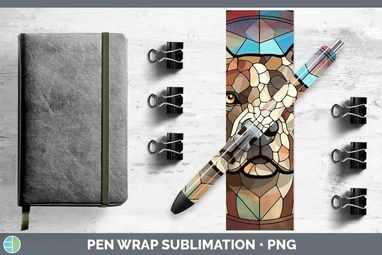 Stained Glass American Staffordshire Pen Wrap Sublimation Ep