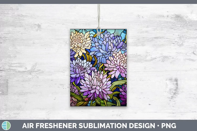 Stained Glass Aster Air Freshener Sublimation Car Freshener