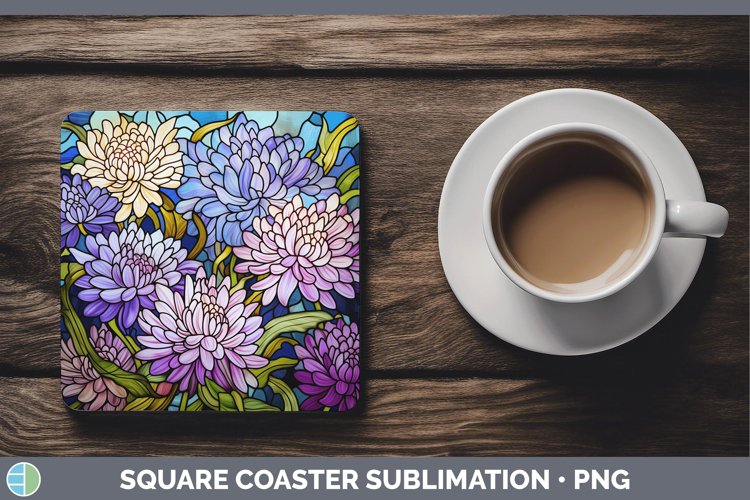 GorgeousStained Glass Square Coaster design.