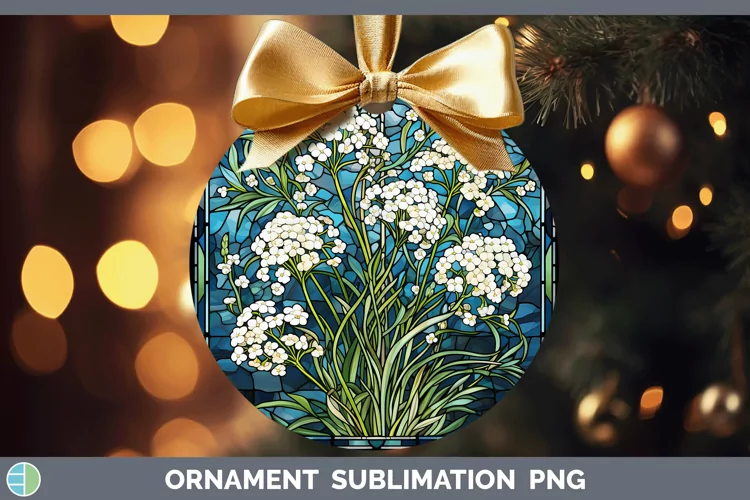 Stained Glass Babys Breath Gypsophila Ornament Sublimation B