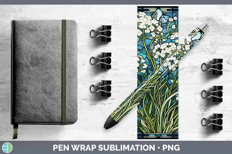 Stained Glass Babys Breath Gypsophila Pen Wrap Sublimation E