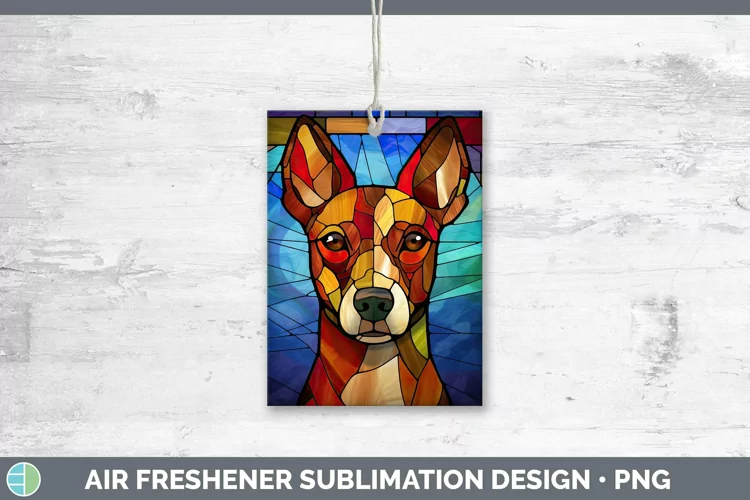 Stained Glass Basenji Air Freshener Sublimation Car Freshene