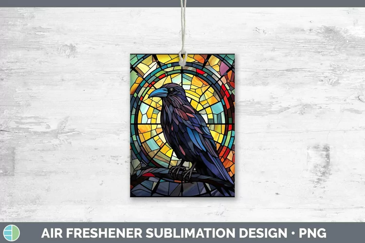 Stained Glass Bird Crow Air Freshener Sublimation Car Freshe
