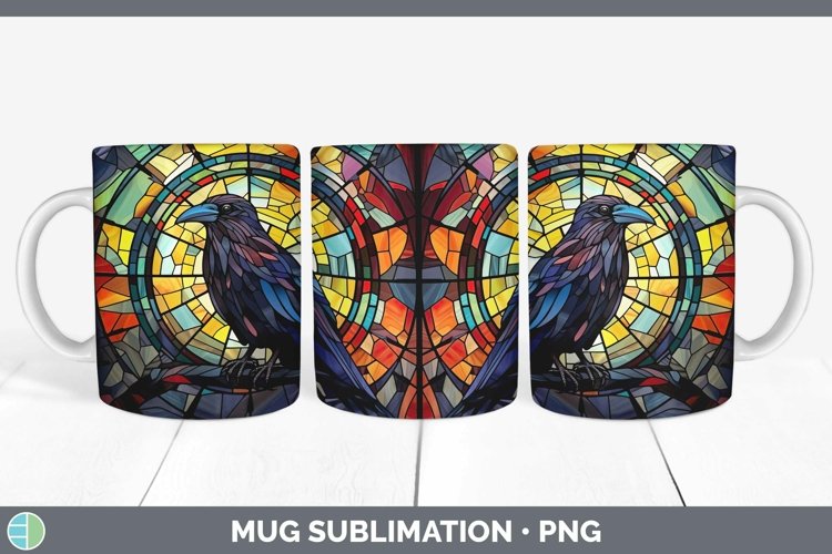 GorgeousStained Glass Bird Mug Wrap design.