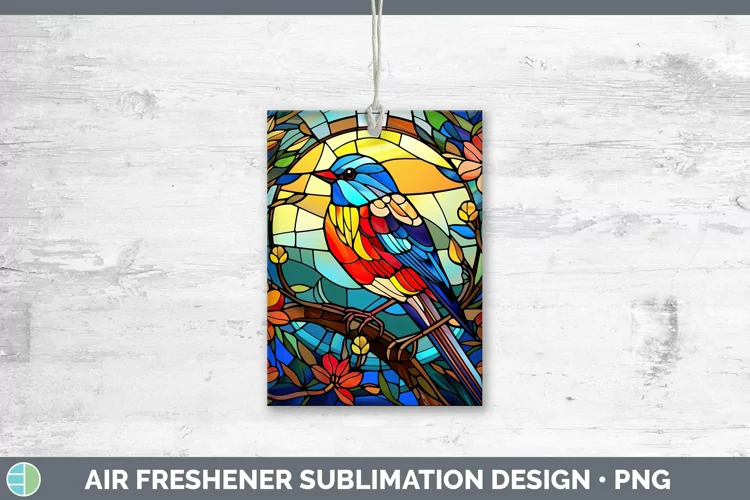 Stained Glass Bird Finch Air Freshener Sublimation Car Fresh