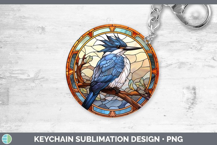 GorgeousStained Glass Bird Keychain design.
