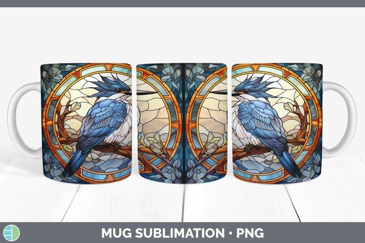 GorgeousStained Glass Bird Mug Wrap design.