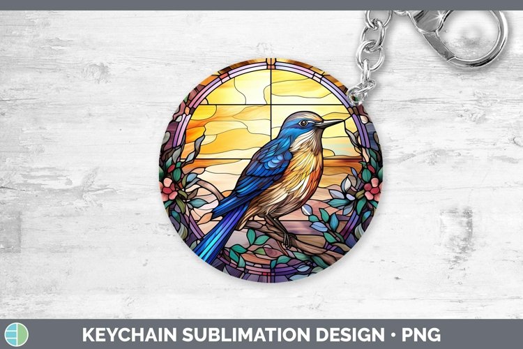 GorgeousStained Glass Bird Keychain design.