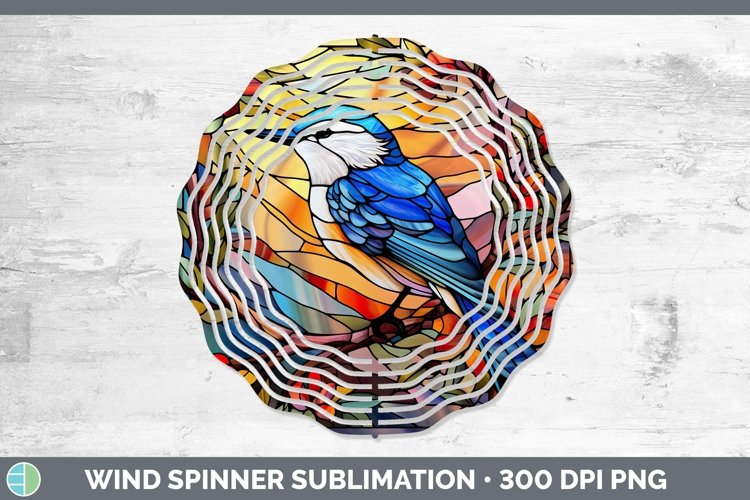 GorgeousStained Glass Bird Wind Spinner design.