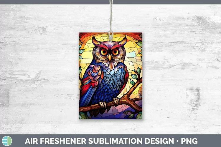 Stained Glass Bird Owl Air Freshener Sublimation Car Freshen