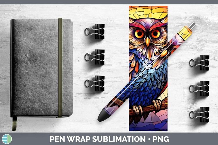 GorgeousStained Glass Bird Pen Wrap design.