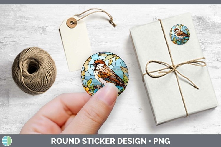 GorgeousStained Glass Bird Stickers design.