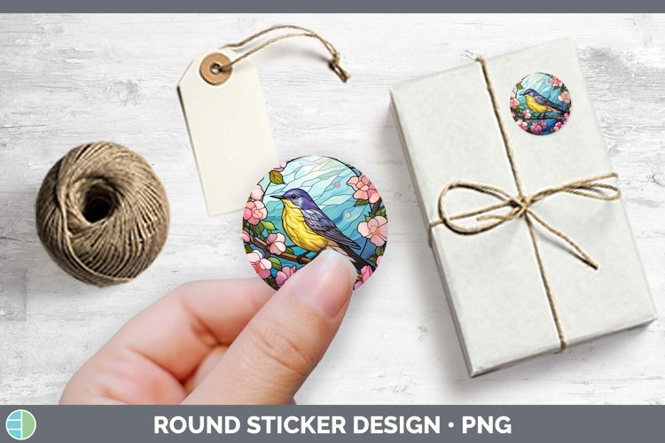 GorgeousStained Glass Bird Stickers design.