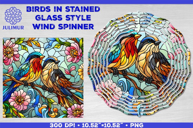 Summer Birds Wind Spinner Sublimation Template