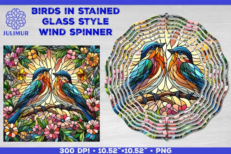 Summer Birds Wind Spinner Sublimation Template