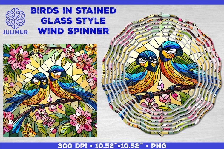 Summer Birds Wind Spinner Sublimation Template