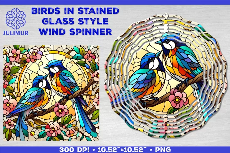 Summer Birds Wind Spinner Sublimation Template