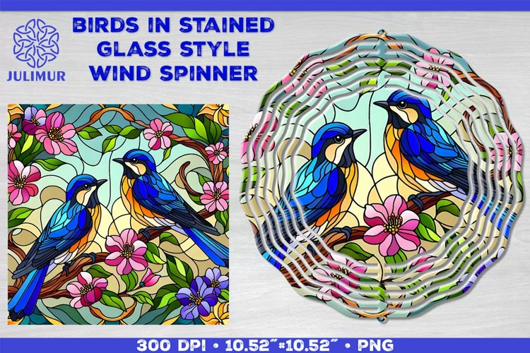 Summer Birds Wind Spinner Sublimation Template