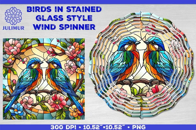 Summer Birds Wind Spinner Sublimation Template