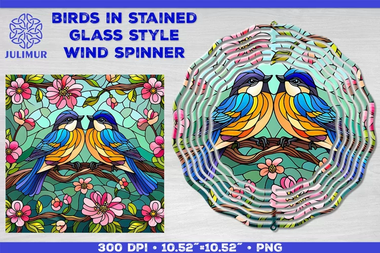 Summer Birds Wind Spinner Sublimation Template