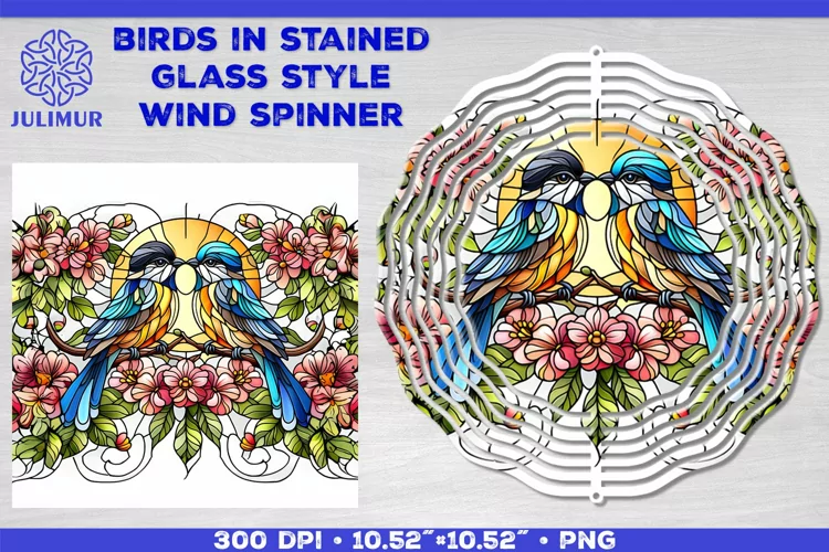 Summer Birds Wind Spinner Sublimation Template