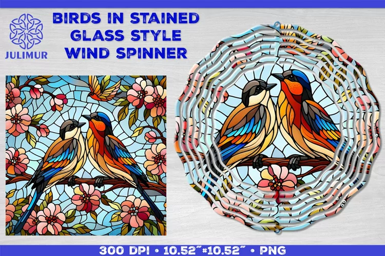 Summer Birds Wind Spinner Sublimation Template