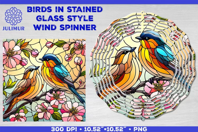 Summer Birds Wind Spinner Sublimation Template