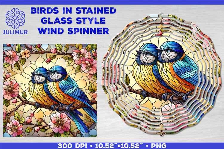 Summer Birds Wind Spinner Sublimation Template