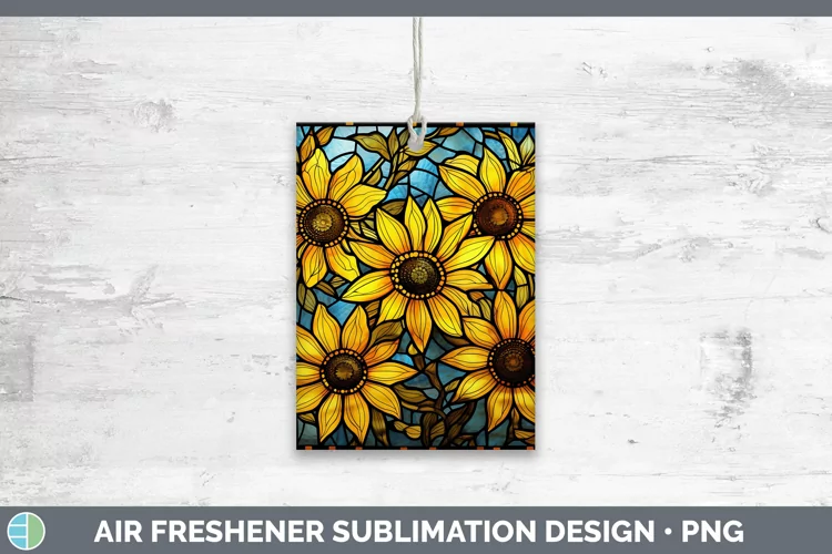 Stained Glass Black-eyed Susan Air Freshener Sublimation Car