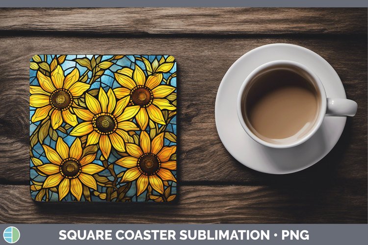 GorgeousStained Glass Square Coaster design.