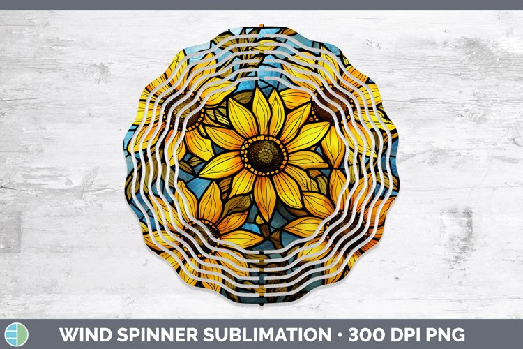 Stained Glass Black-eyed Susan Wind Spinner Sublimation Spin