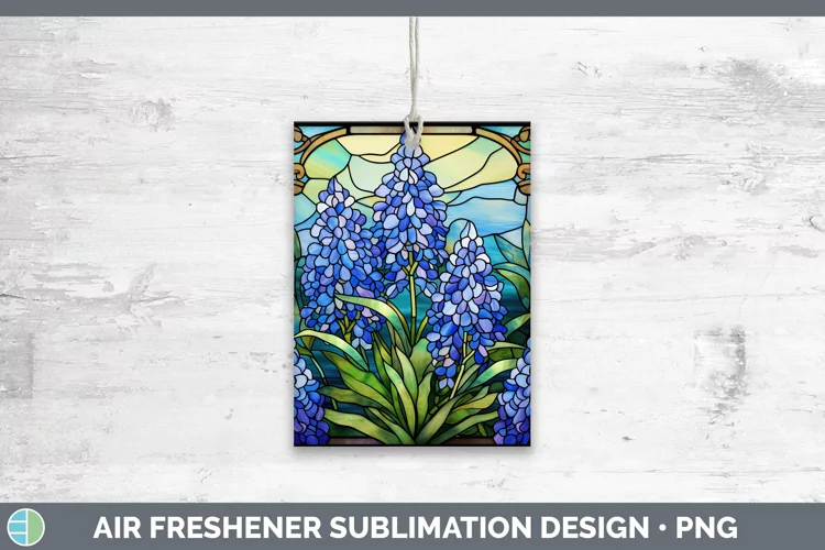Stained Glass Bluebonnet Air Freshener Sublimation Car Fresh