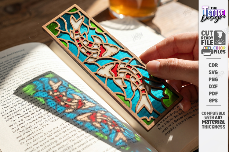 Stained Glass Bookmark Laser Cut | Faux Stained Glass Window