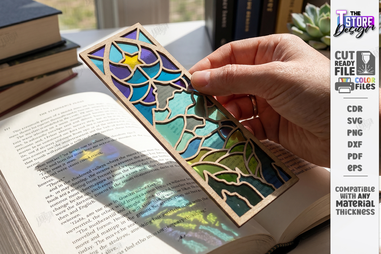 Stained Glass Bookmark Laser Cut | Faux Stained Glass Window