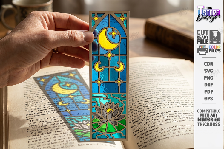 Stained Glass Bookmark Laser Cut | Faux Stained Glass Window