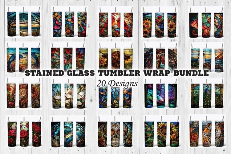 Stained Glass Art Tumbler Wrap Bundle