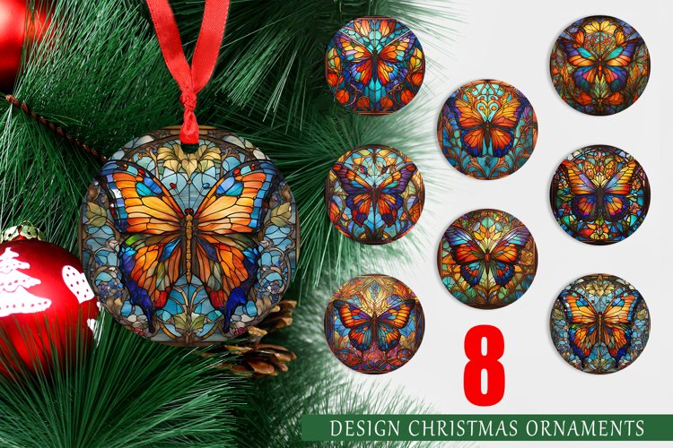 Christmas Ornaments Stained Glass Butterfly